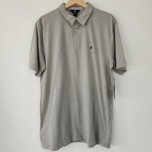 NEW Volcom gray short sleeve golf polo shirt mens size L‎